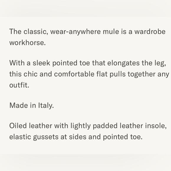 Jenni Kayne Black Oiled Leather Flat Mules NWOB - Picture 10 of 12